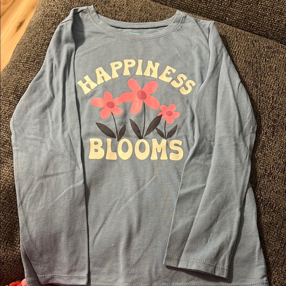 Happiness Blooms Kids Shirt - Blue